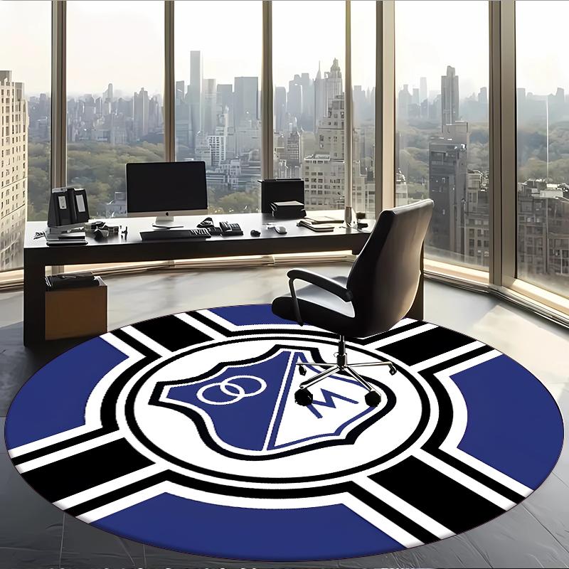 Millonarios Fc (1) Round Office Rug Decorative Floor Rug for Office Bedroom Living Room and Home Space