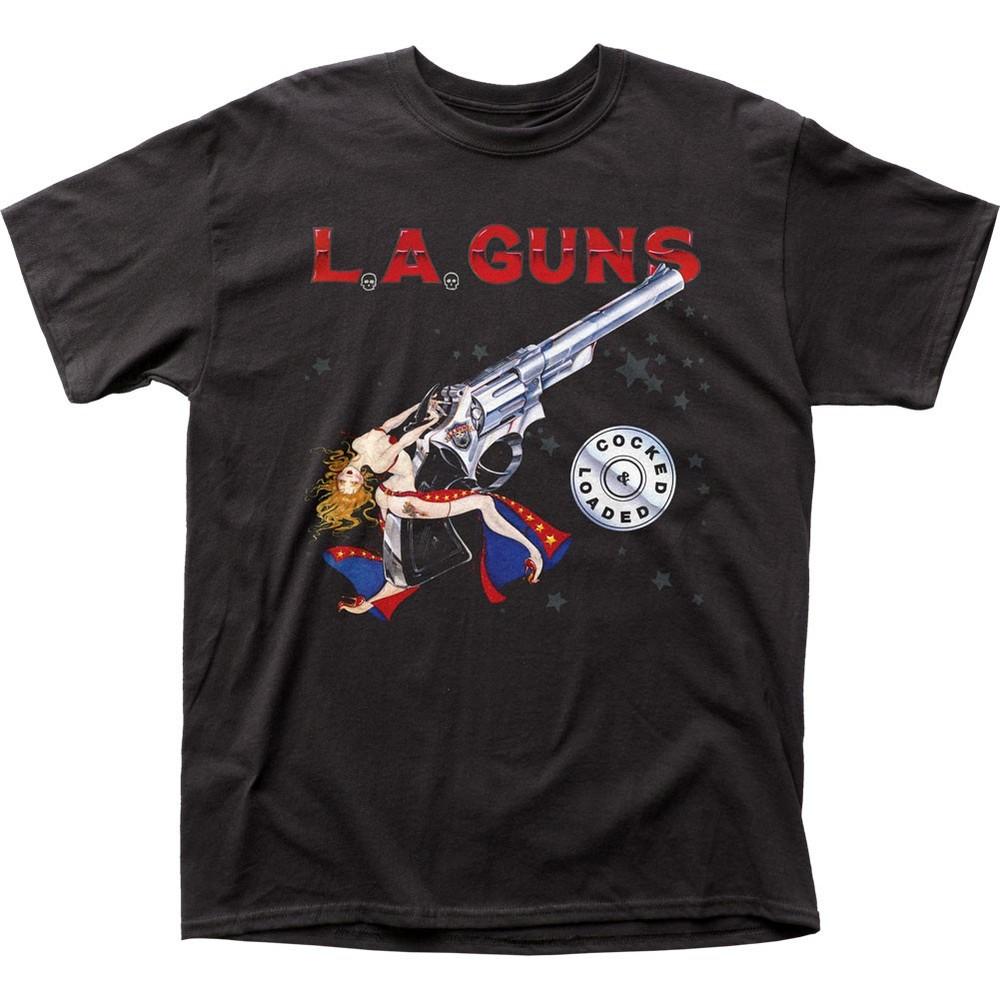 

LA Guns Cocked and Loaded Mens T Shirt Music Classic Rock Band Tee New Black Unisex T-Shirt S