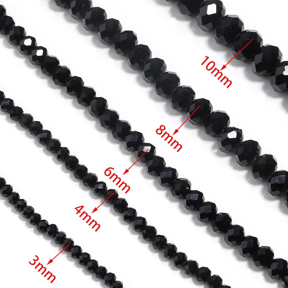 3 4 6 8 10mm Crystal Rondelle Beads Abacus Faceted Glass Loose Spacer Beads For Jewelry Making DIY Bracelet Necklace Accessories