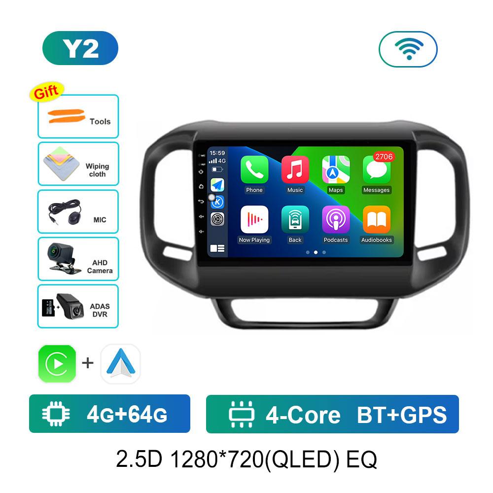 for FIAT Toro 2017 - 2021 Car Radio Multimedia Player Android 14 GPS Navigation 4G BT DSP Stereo Split Screen WiFi Auto Tools