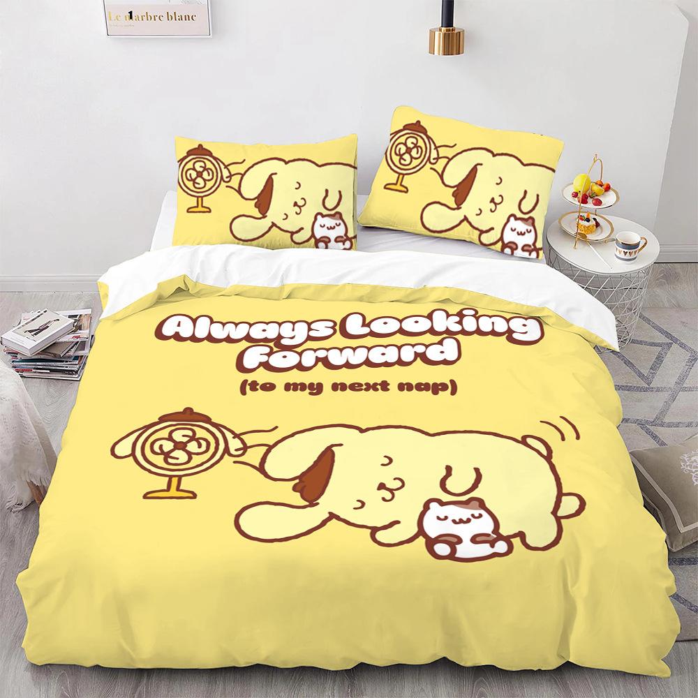 Pom Pom Purin Bedding Sets Comforter Quilt Bed Cover Duvet Cover Pillow Case 2-3 Pieces Sets Kids Adult Size Cartoon Decor
