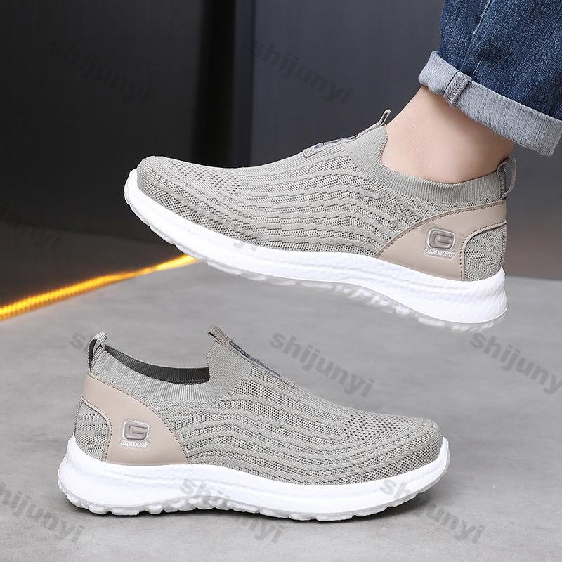 Fashion Men's Shoes 2025 Spring New Breathable Mesh Non Slip Running Shoes Comfortable Lightweight Soft Sole Fly Weave Casual Shoes