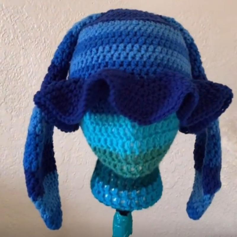 New Hand Knitted Embroidered Big Brim Hollow Fisherman Hat Showing Face Little Cute Knitted Hood