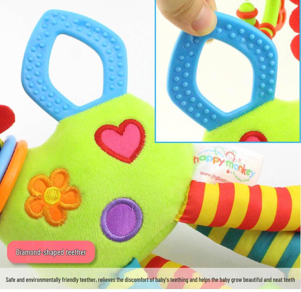 Happy Monkey Giraffe Stroller Hanging Soothing Toy for Newborns