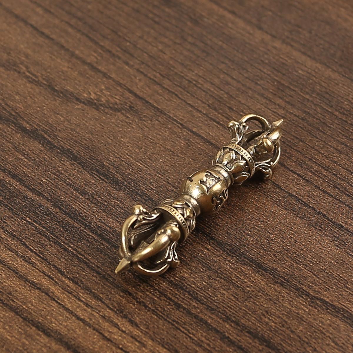 

Large Tibetan Vajra, Brass Retro Antique Tibetan Tantric Ritual Object, -Subduing Mace Decoration