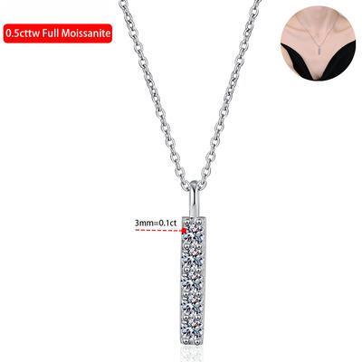 D Colore 0.5cttw 5 Pietre 3mm Vera Collana Moissanite Per Le Donne S925 Ciondolo In Argento Sterling Gioielleria Raffinata