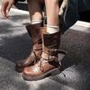 Autumn and Winter Women's Leather Shoes Comfortable and Soft Women's Shoes Non-slip Beef Tendon Soles Large Size Fashion Boots Women's Boots Retro