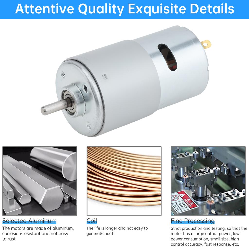 799 DC Motor 12-24V 20000RPM Large Torque Micro Motor with Double Ball Bearing for Power Tools Vacuum Cleaners Fans DIY Toys