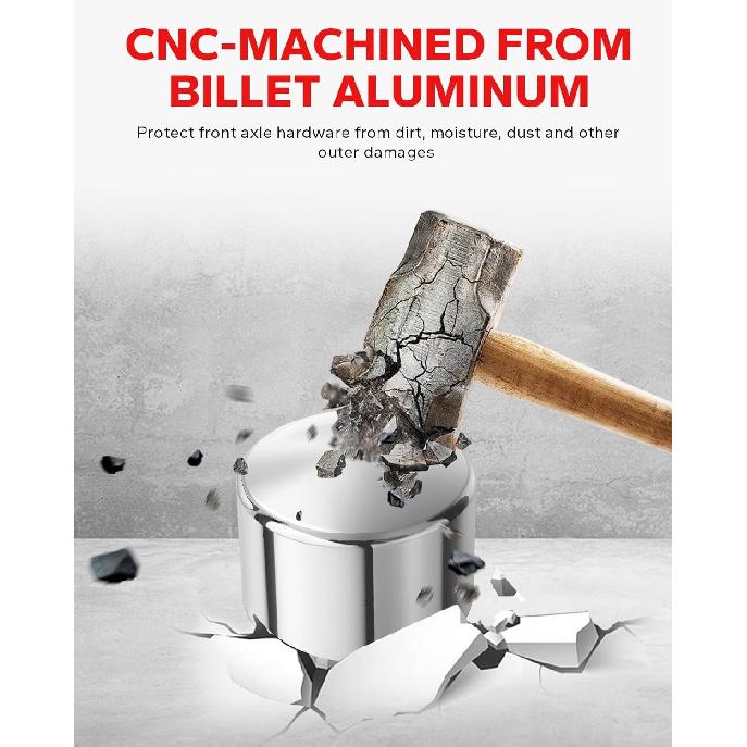 Chrome Front Axle Nut Cover Axle Caps Compatible for Touring Softail Chrome 02