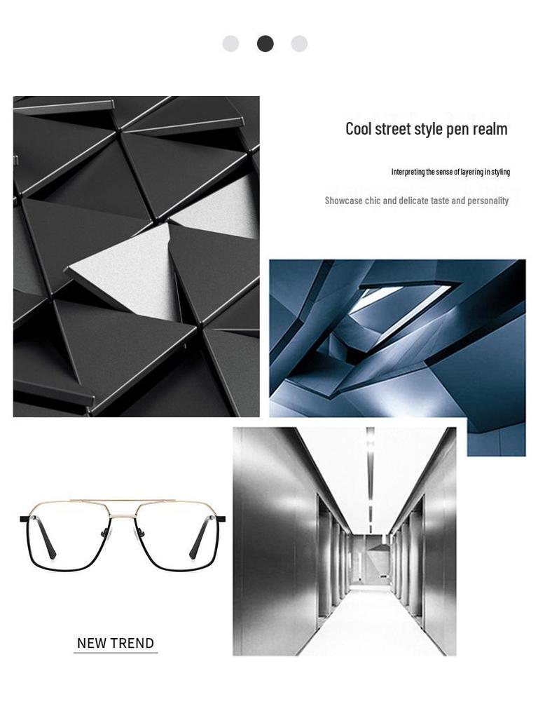 Men's Trendy Double Bridge Eyeglass Frames – European & American Style, Face Slimming, Prescription Ready