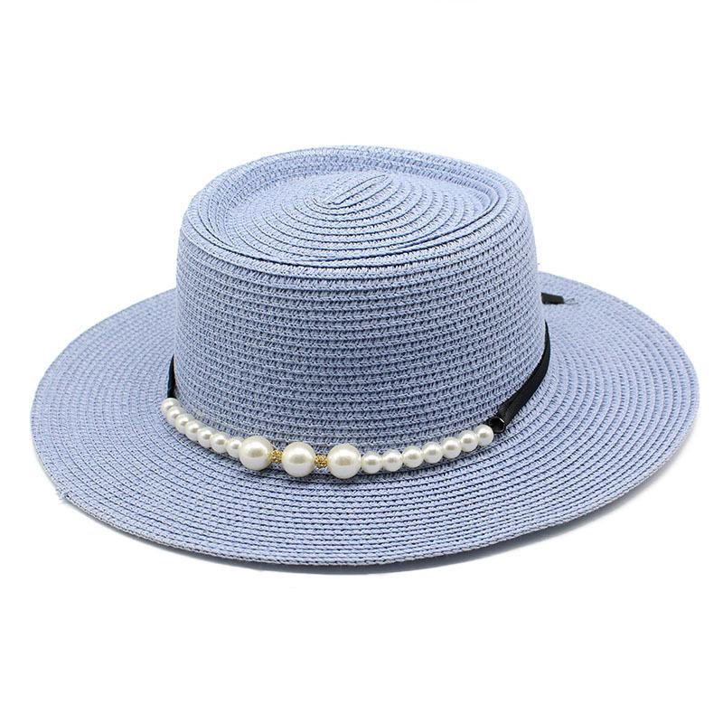 Straw Hat Women'S Summer Concave Top Top Hat Seaside Vacation Pearl Beach Hat Internet Celebrity Straw Hat Sun Hat