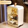 Makeup Organizer Cosmetic Storage Box Light Luxury Desktop Jewelry Organizer with Led Light Lipstick Eyebrow Pencil Container