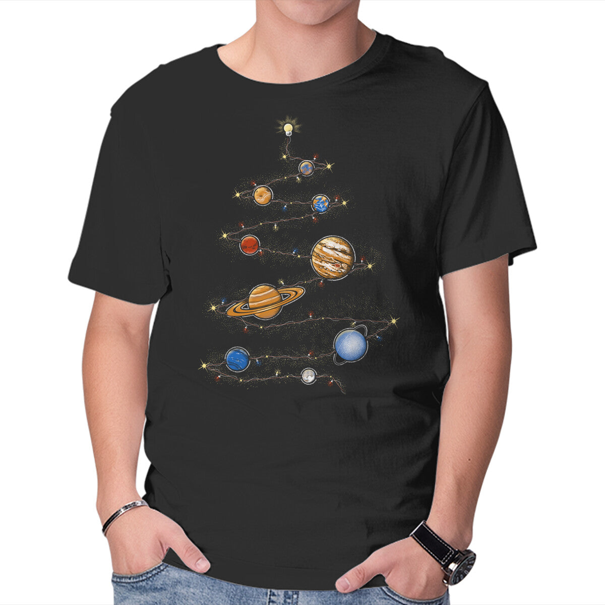 Unisex Crew Neck T-Shirt Cosmos Christmas Graphic Short Sleeve Casual Tee XXXXL