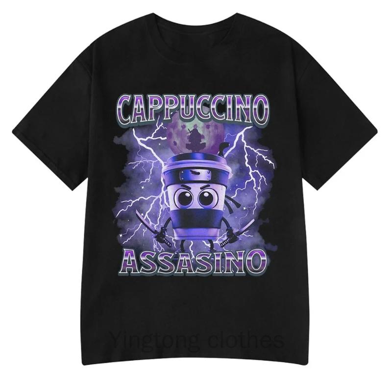 Tung Tung Tung Sahur Meme T Shirt Tralalero Tralala Bombardiro Crocodilo Funny T-shirt Men Women Polyester Short Sleeve Tshirt