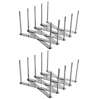 Pot Lid Holders Multipurpose Rack Pans Holder Telescopic Stainless Steel Dishes Plate Stand Rack Kitchen Organizer HMM