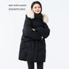 SNOWFLYING Women's Long Fox Fur Collar Down Jacket