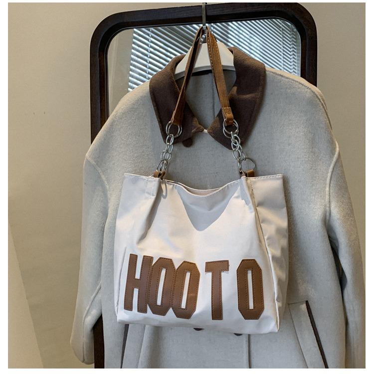 Large capacity tote bag new simple letter chain shoulder bag retro women's shopping bag