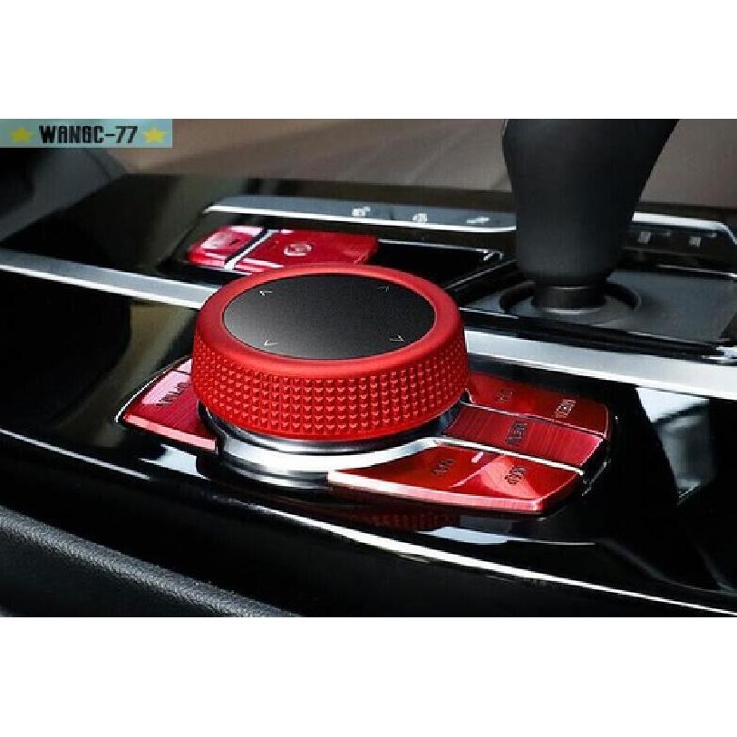 ABS Fit For BMW 5 Series G30 2018- Red Console Multimedia Button Frame Decor