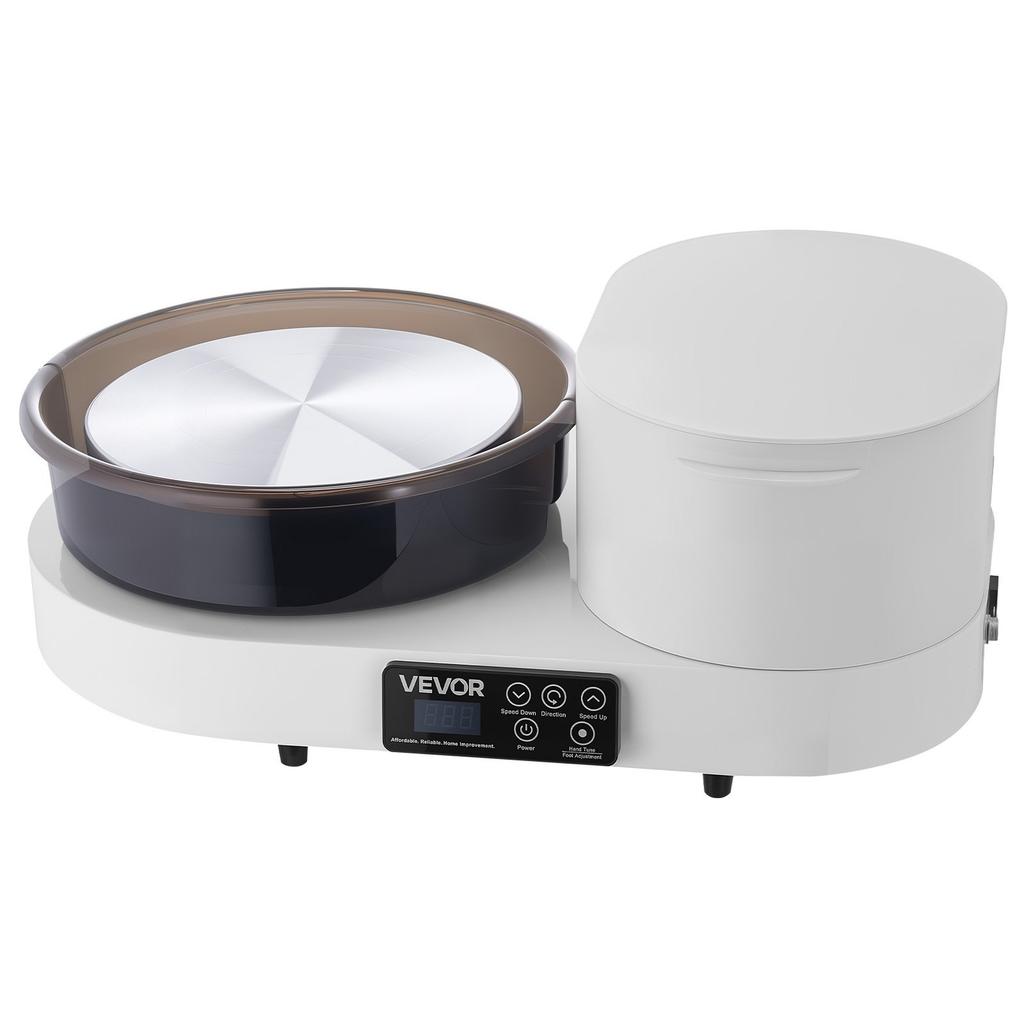 Pottery Wheel for Adults, 28 cm Aluminum Turntable, 450W Electric Table Top Pottery Wheel with Foot Pedal, 30-300 RPM Adjustable Speed, Aluminum Body,
