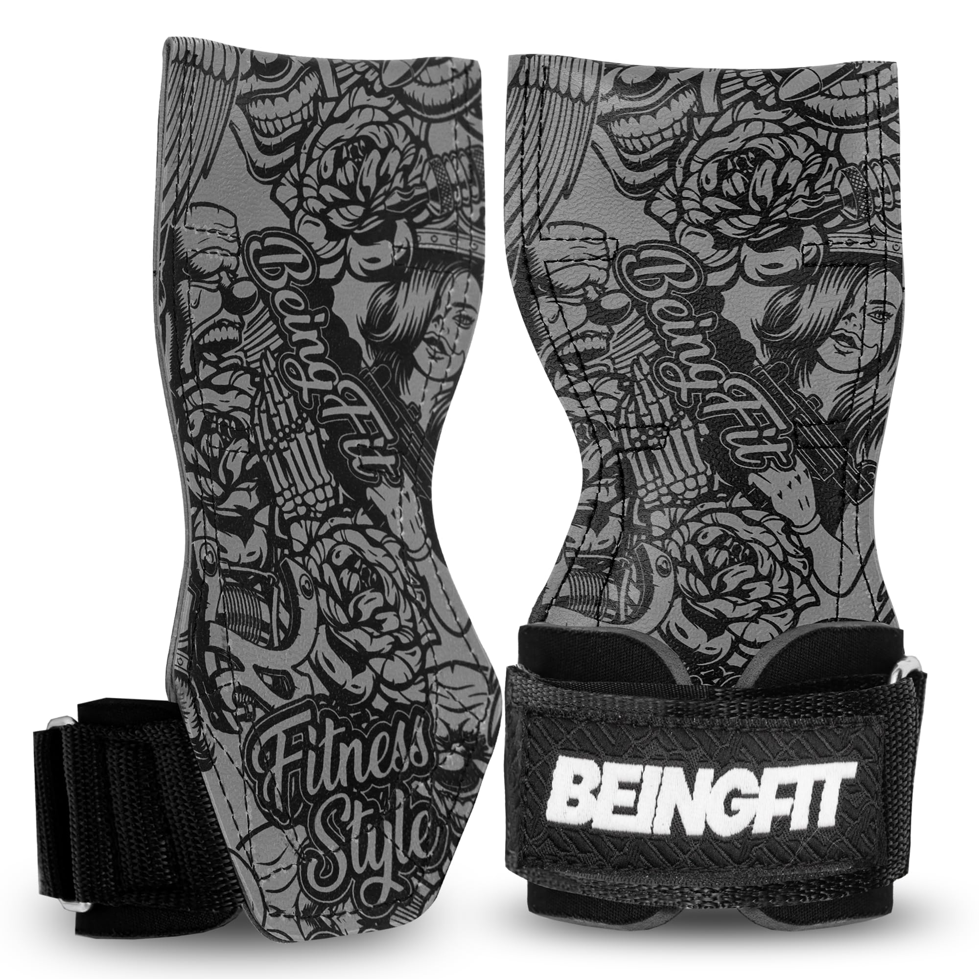 

Beingfit Power Strength Training Gloves for Grip Set of Unisex Training Gear for Deadlifts Free Grips, Gyms, Strengtheners, Authentic, 2, (Black Edge,