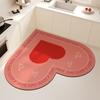 Carpet for Kitchen Absorbent Heart-shaped Floor Mat  Soft Quick-drying Diatom Mud Non-slip Mats Home Decoration Rug Alfombrar