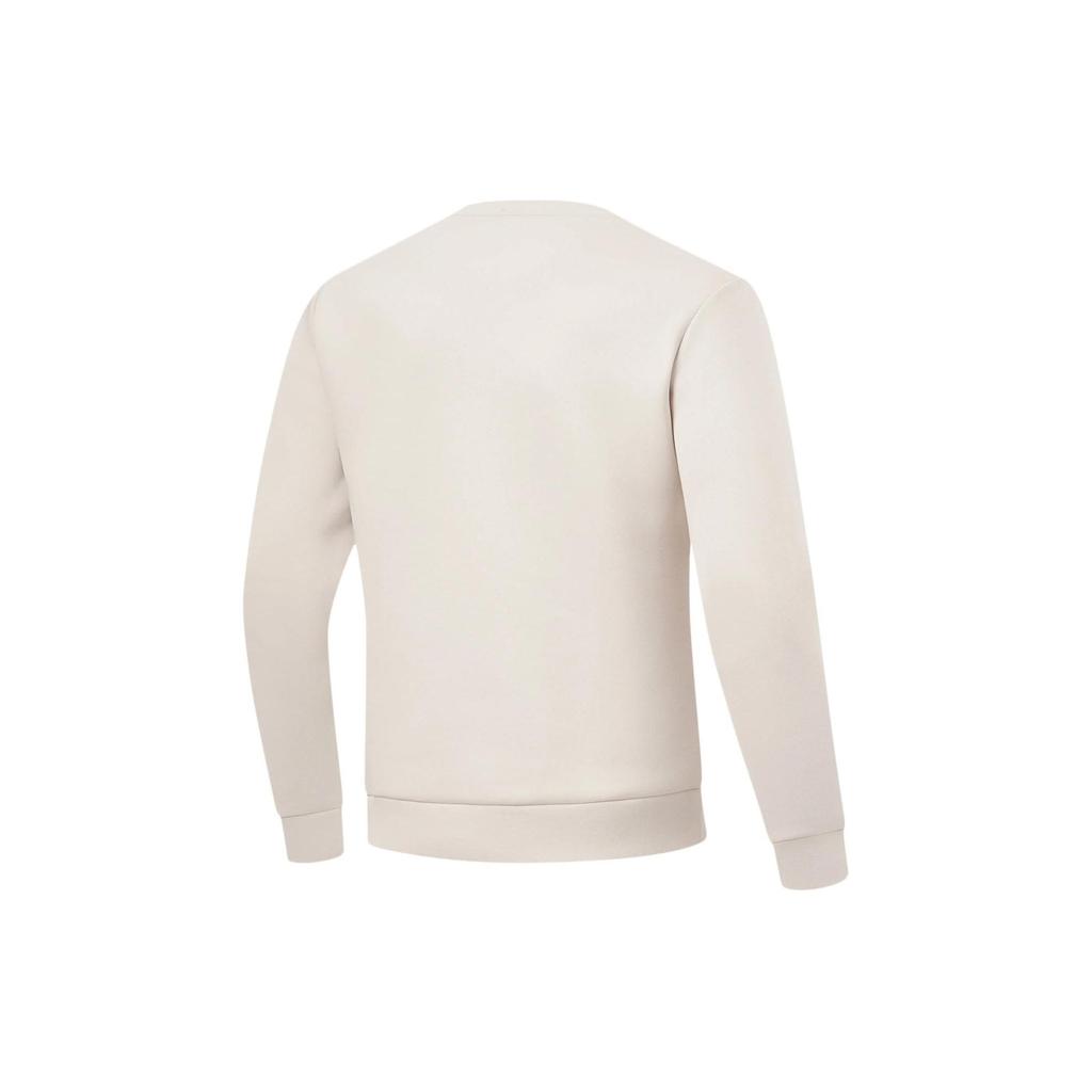 Li-Ning Fitness Series Logo Print Round Neck Sports Sweatshirt Men Sweatshirt Mica-Gray AWDU103-2