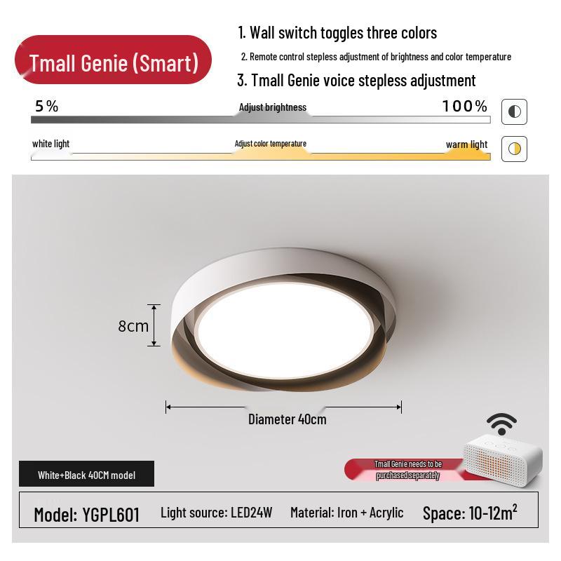 Modern Nordic LED Ceiling Light - Minimalist Round Design for Master Bedroom