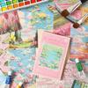 30 sheets of creative brush strokes, flower series material paper, iwatercolor, hand account decoration paper, sticky note paper