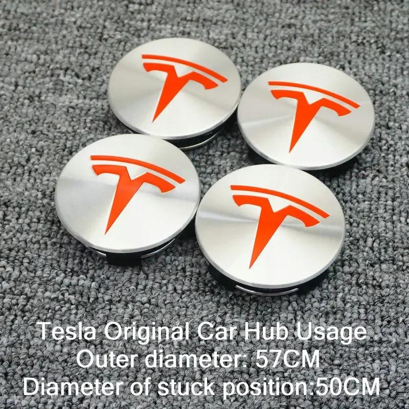 Car Sticker 2025 New Tesla Car  56mm Wheel Hub Center Caps For Tesla Model 3 Model Y Badge Cover Hubcaps for Tesla Model Y X S 2