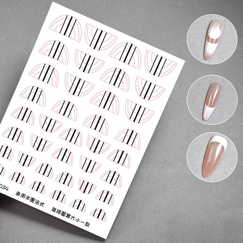 Franse Manicure Strips Nagel Vormen Franje Tip Gidsen Sticker Doe-het-zelf Golvende Lijn Nagellak Art Tips Gidsen Stickers Stencil Strips Nagel Gereedschap