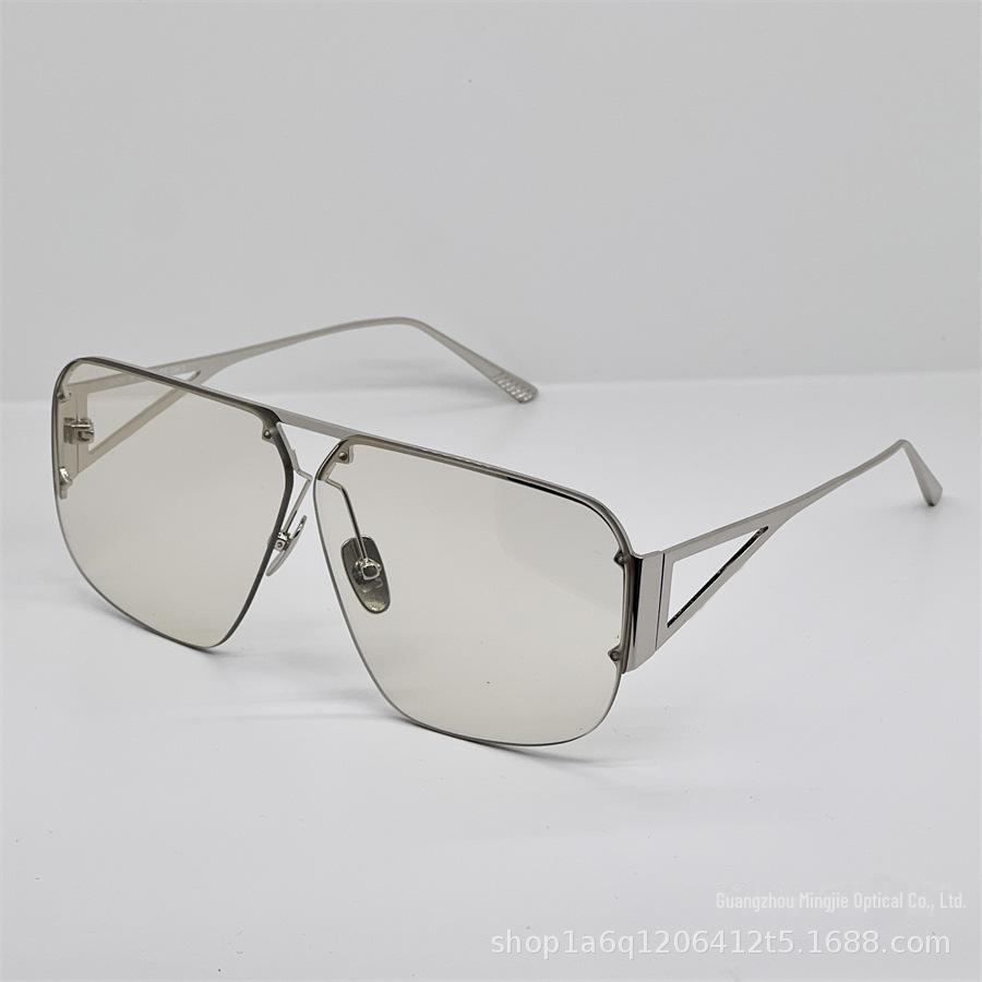 Высококачественные прозрачные коричневые солнцезащитные очки большого размера для женщин - модная, большая оправа 1065