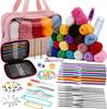 FIM 127 Set of Crochet Hook Set DIY Hand-woven Sewing Kit with Wool Beginner Crochet Tool Outfit