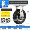 8-10 Inch Thickened Aluminum Alloy Inflatable Rubber Universal Caster Wheel for Handcarts