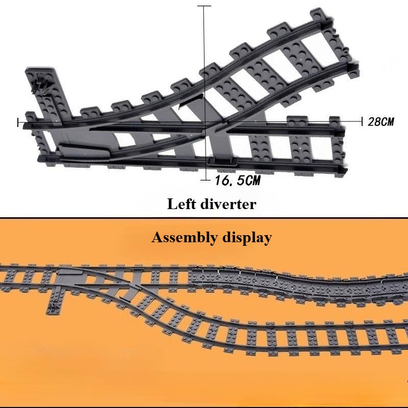Urban Traffic Train Track Assembly Building Blocks: Branch Tracks Straight Tracks Curved Tracks Flexible Tracks-Boys' Toy Gift