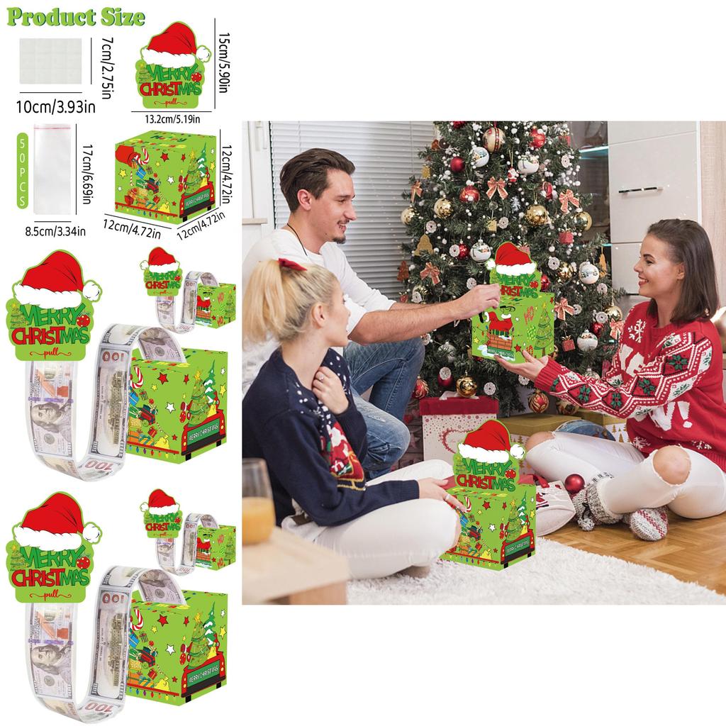 Green Grinch Christmas Party Decor Gift Box With Paper Material For Holiday Celebrations