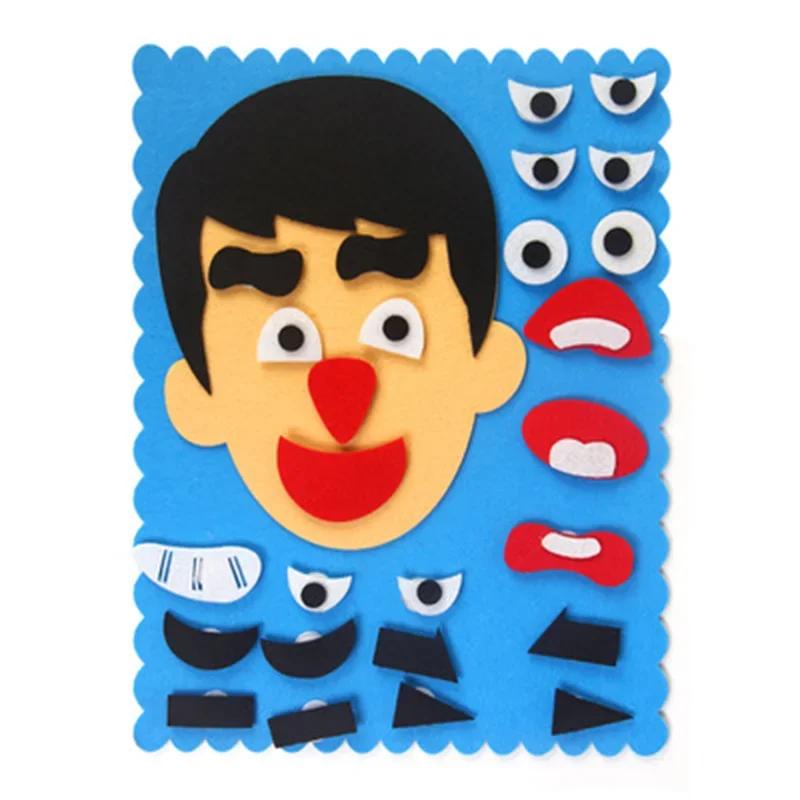 30cm11.8in Change Face 3D Puzzle Funny Game Children Montessori Learning Educational Toys for Kids Facial Expression Sticker