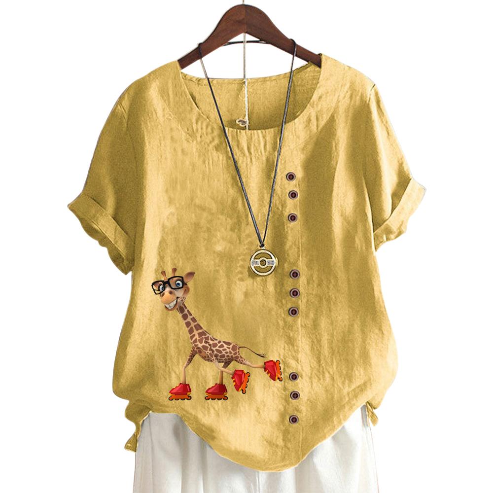 Женский повседневный хлопковый топ с короткими рукавами — фото 9