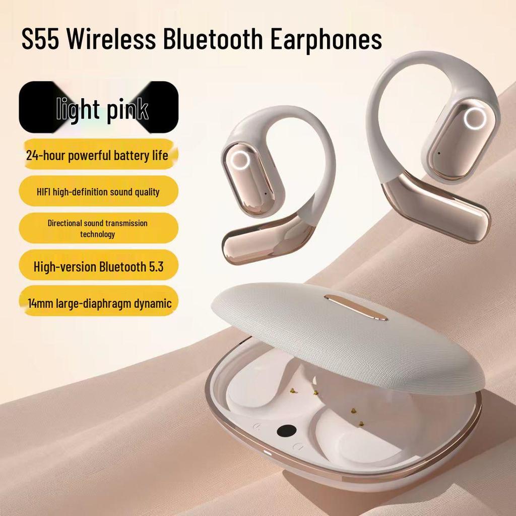 S55 Bluetooth Bone Conduction Waterproof Noise-Canceling Wireless Sport Earphones (2025)