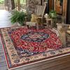 Retro Persian Red CARPET FOR LIVE ROOM Non-slip Bedroom Decoration Bohemian Washable Large Rug Parlor Coffee Tables Mat Room