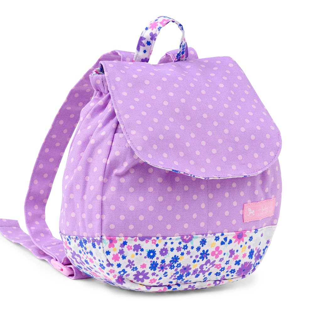 COLORFUL CANDY STYLE Backpack for Cute Polka Dots with Pink Perfect for First Includes Pocket Tissue Pouch Girls, Baby/Kids Backpack, (Purple Dots),