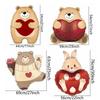 4/8/12Pcs Heart Shaped Bear Balloons Cartoon Standing Bear Valentine'S Day Wedding Decor Foil Balloons Engagement Anniversary