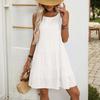Short Sleeve Boho Dress For Women Casual Loose Fit Summer Sundress Floral Print Dress With Pockets