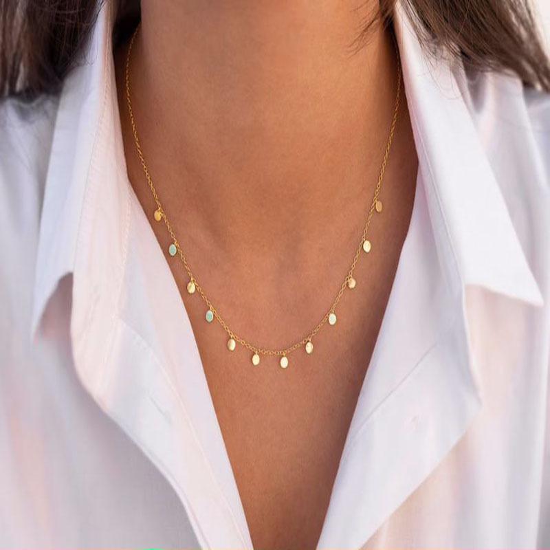 Europe And The United States Burst Small Round Pendant Handmade Clavicle Chain Choker Necklace Girl