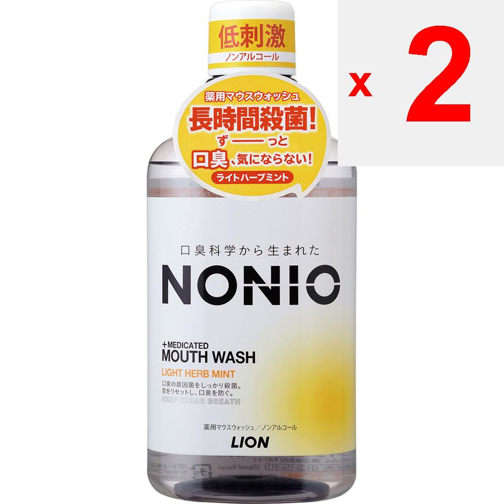 Lion NONIO (Nonio) Mundspülung alkoholfrei Leichte Kräuter-Minze Mundspülung 600ml (Quasi-Droge) Mundgeruch vorbeugen: 20 Sekunden mit Wasser spülen und ausspucken