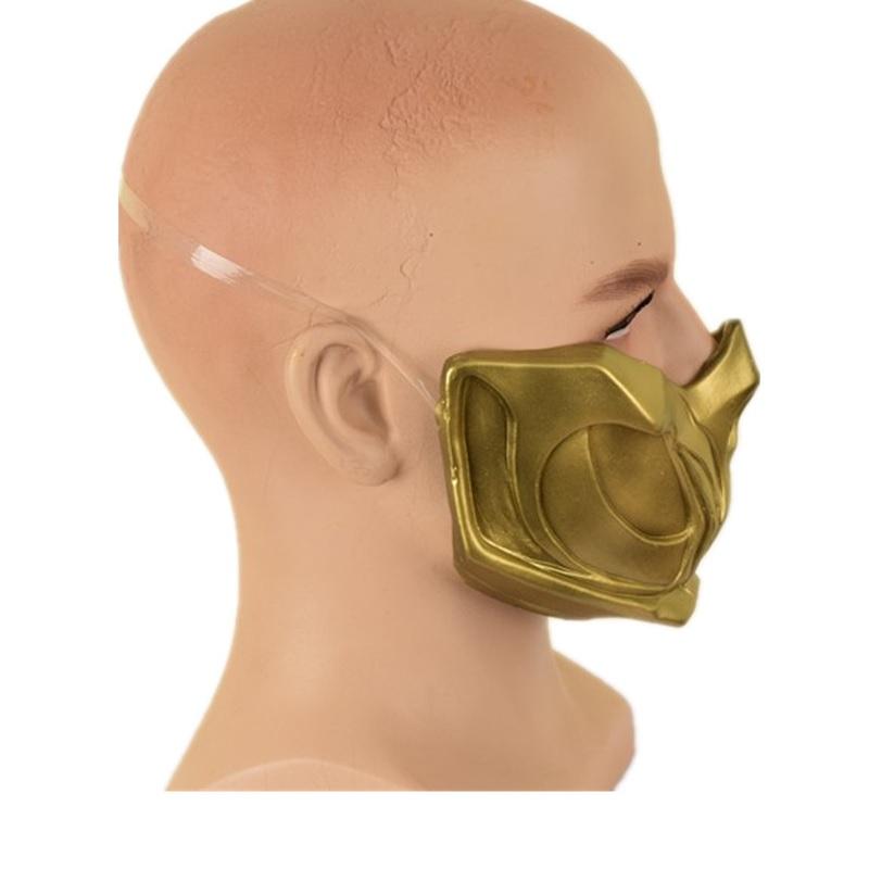 Mortal Kombat 11 Skorpion Cosplay-Maske aus Latex, hochwertige gelbe Skorpion-Masken, Halloween-Cosplay-Requisiten
