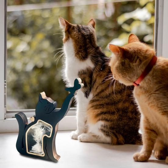 

Pet Hair Memorial Box DIY Engraving Surface Handmade Memory Box Anti-Stained Windows Sealable Compartment Pet Hair Box D