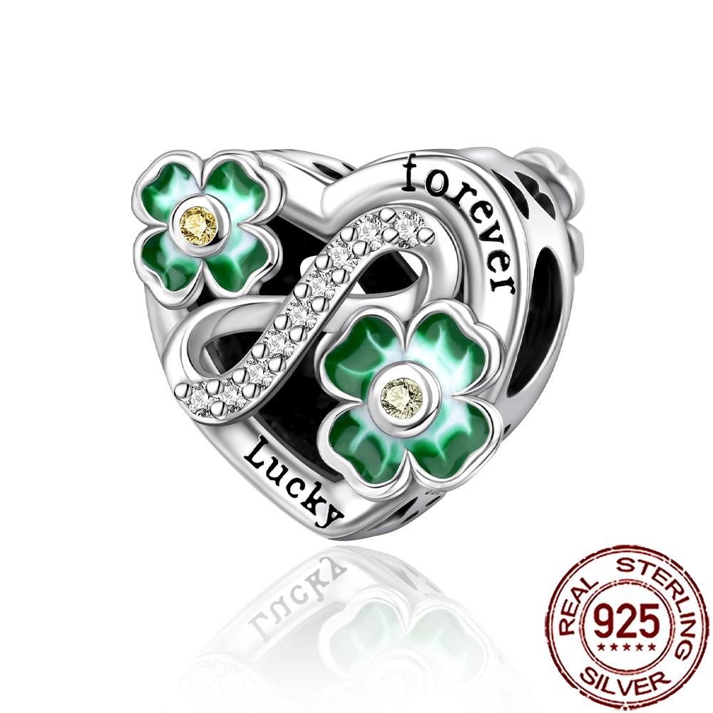 New Charms Copper Sparkling Mum Mother Family Love Heart Beads Fit Original Bracelet Necklace Diy Jewelry