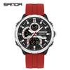 SANDA 9077 Night Light LED Men's Electronic Watch New Fashionable Men's Electronic Watch Multifunctional Sports Waterproof