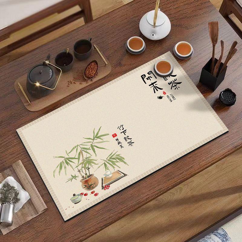 

Новый дренажный коврик из диатомовой земли в китайском стиле для дома, гостиной, журнального столика, нескользящий, впитывающий, грязеотталкивающий и простой в уходе, термостойкий 50*60cm