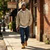 Men's Corduroy Long Sleeve Hoodie Color Casual Pullover